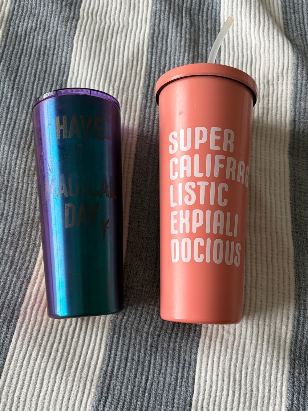 Set of 2 Disney Insulated Tumblers - Iridescent Teal & Coral Pink